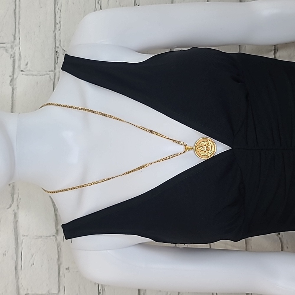 Vintage 14K Luxe Gold Virgen de la Coridad del Cobro Cuban Link Pendant Necklace